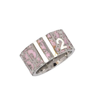 Christian Dior Ring Silver Pink White Trotter
